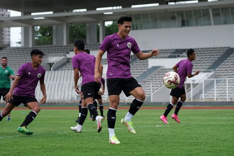 TIm nasional U-23 batal tampil di Piala AFF U-23. Pemain timnas U-23 saat latihan. (Foto: olenas.id/PSSI)