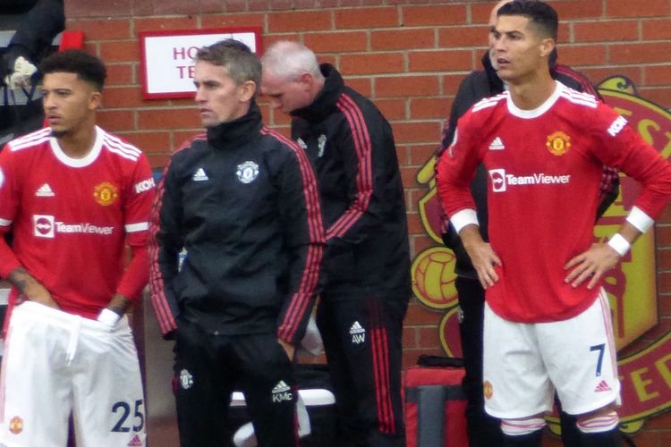 Bintang Manchester United Cristiano Ronaldo (kanan).  (Gambar ilustrasi: Manchester United v Everton dengan lisensi Wikimedia Commons)
