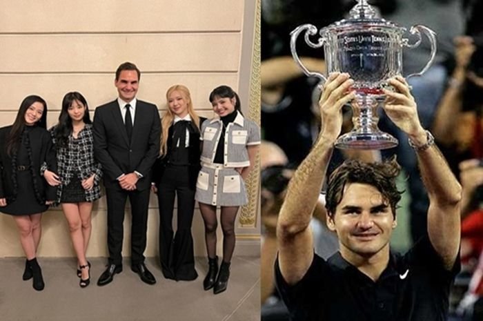 Kolase Blackpink dan Roger Federer