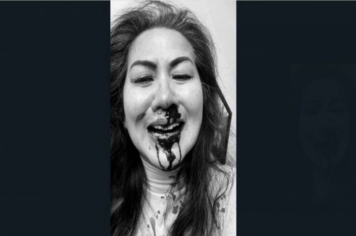 Foto artis Venna Melinda yang beredar setelah mengalami KDRT