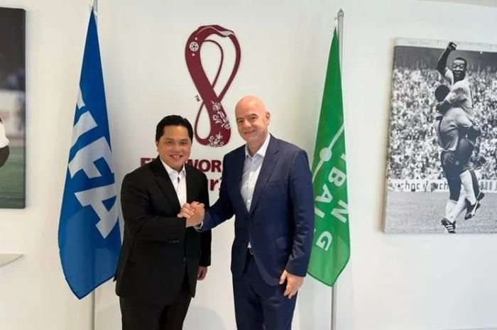 Erick Thohir saat bertemu Presiden FIFA,Gianni Infantino