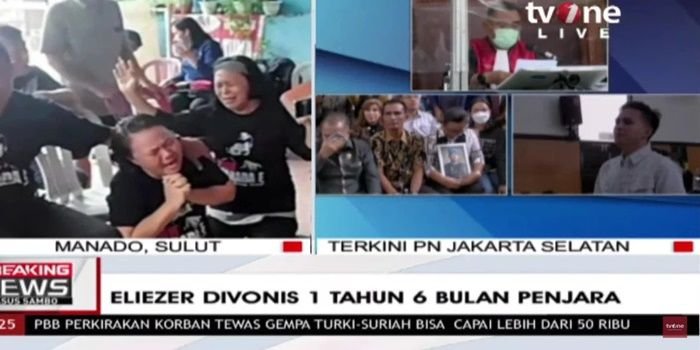 Keluarga Richard Eliezer menyaksikan sidang di Manado