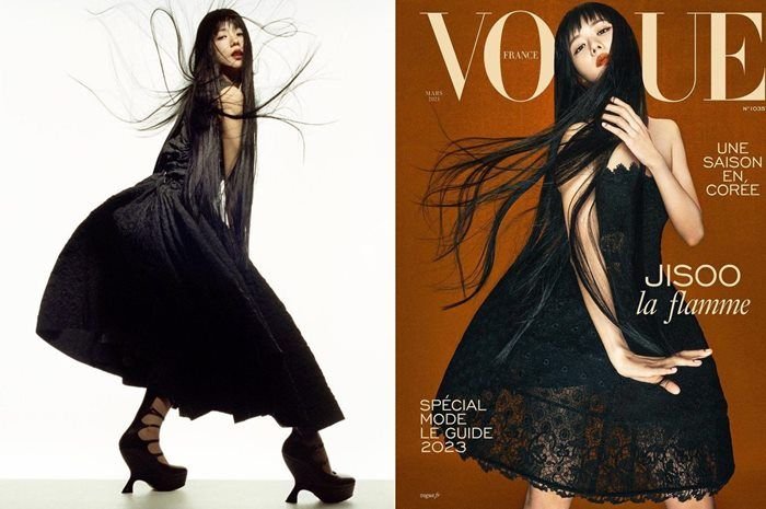 Kolase Jisoo BLACKPINK di sampul majalah Vogue Prancis