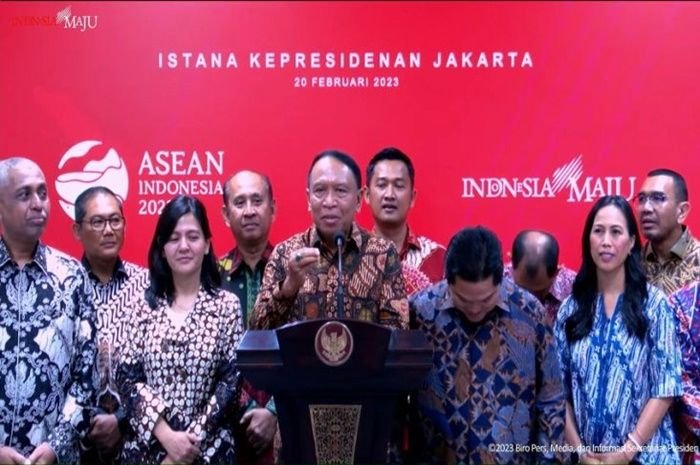 Menteri Pemuda dan Olahraga (Menpora) Zainudin Amali saat jumpa pers di Kantor Presiden, Senin, 20 Februari 2023.