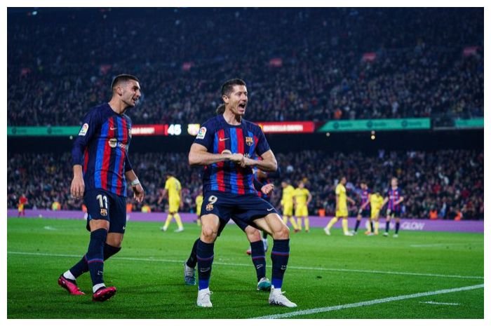 Striker Robert Lewandowski membawa Barcelona menang 2-0 atas Cadiz di La Liga Spanyol, Senin, 20 Februari 2023 dini hari WIB.