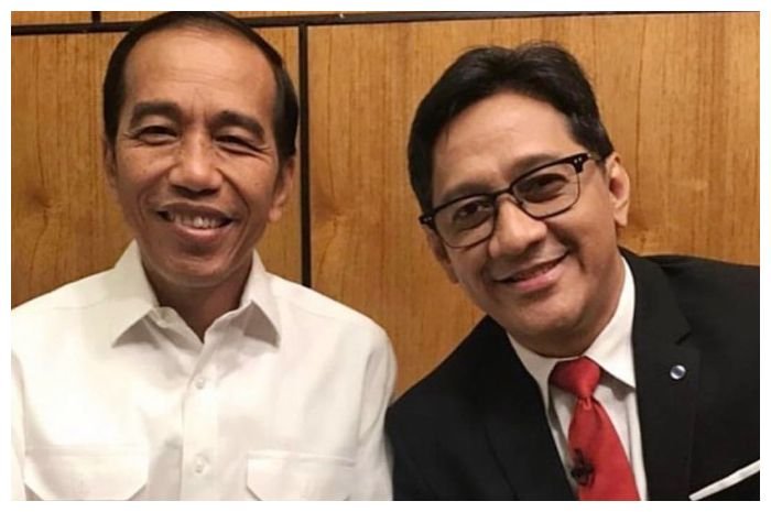 Andre Taulany bersama Presiden Joko Widodo.