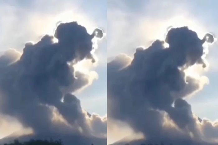 Awan panas Gunung Merapi berbentuk Petruk