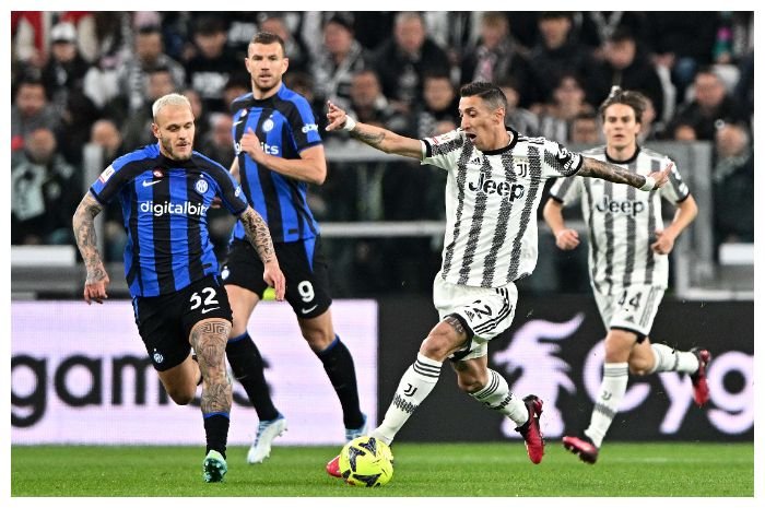 Juventus vs Inter Milan di semifinal pertama Coppa Italia yang berakhir imbang 0-0 di Stadion Allianz, Rabu, 5 April 2023 dini hari WIB.