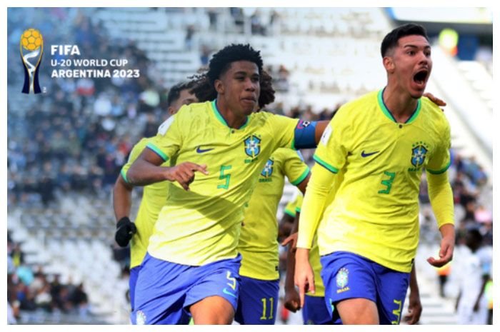 Brasil U20 ke 16 besar setelah menang atas Nigeria U20 di Piala Dunia U20 2023.