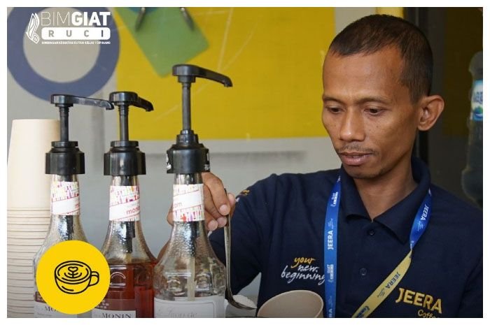 Pelatihan barista bagi warga binaan Rutan Cipinang yang diselenggarakan Jeera Foundation.