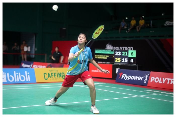 Tunggal putri Thalita Ramadhani Wiryawan hadapi PB Djarum di semifinal kategori U-17 putri di Polytron Superliga Junior 2023.