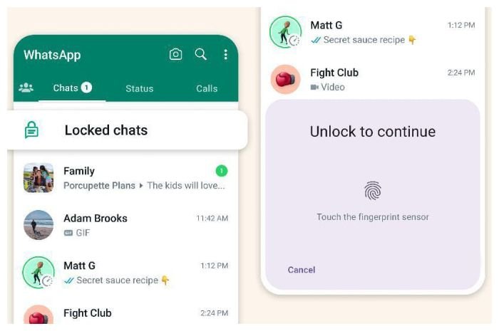 Fitur baru di Whatsapp, yaitu 'chat lock'.