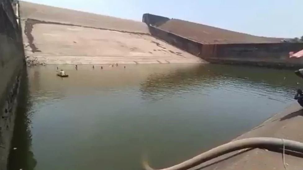 Bendungan Kherkatta atau Paralkot di Negara Bagian Chhattisgarh, India tengah.