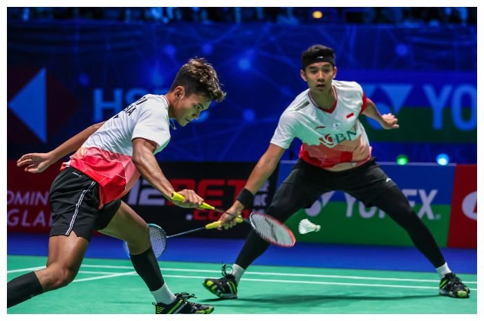 Pasangan  Bagas Maulana/Shohibul Fikri di Thaland Open 2023.