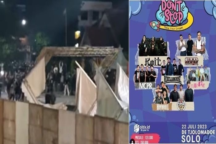 Poster konser dan kerusuhan di lokasi konser
