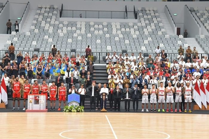 Presiden Jokowi saat meresmikan Indonesia Arena di Jakarta, Senin , 7 Agustus 2023