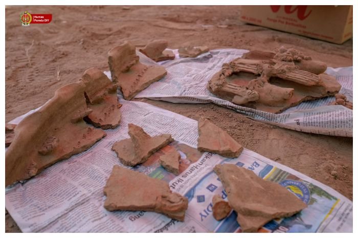 artefak gerabah yang ditemukan di Situs Keputren Bantul